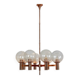 Lustre en cuivre et verre soufflé à la main par Ott International