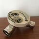 Impressive Mid Century Modern brass and ice glass ceiling lamp