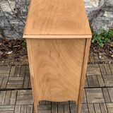 Art nouveau side table in raw wood