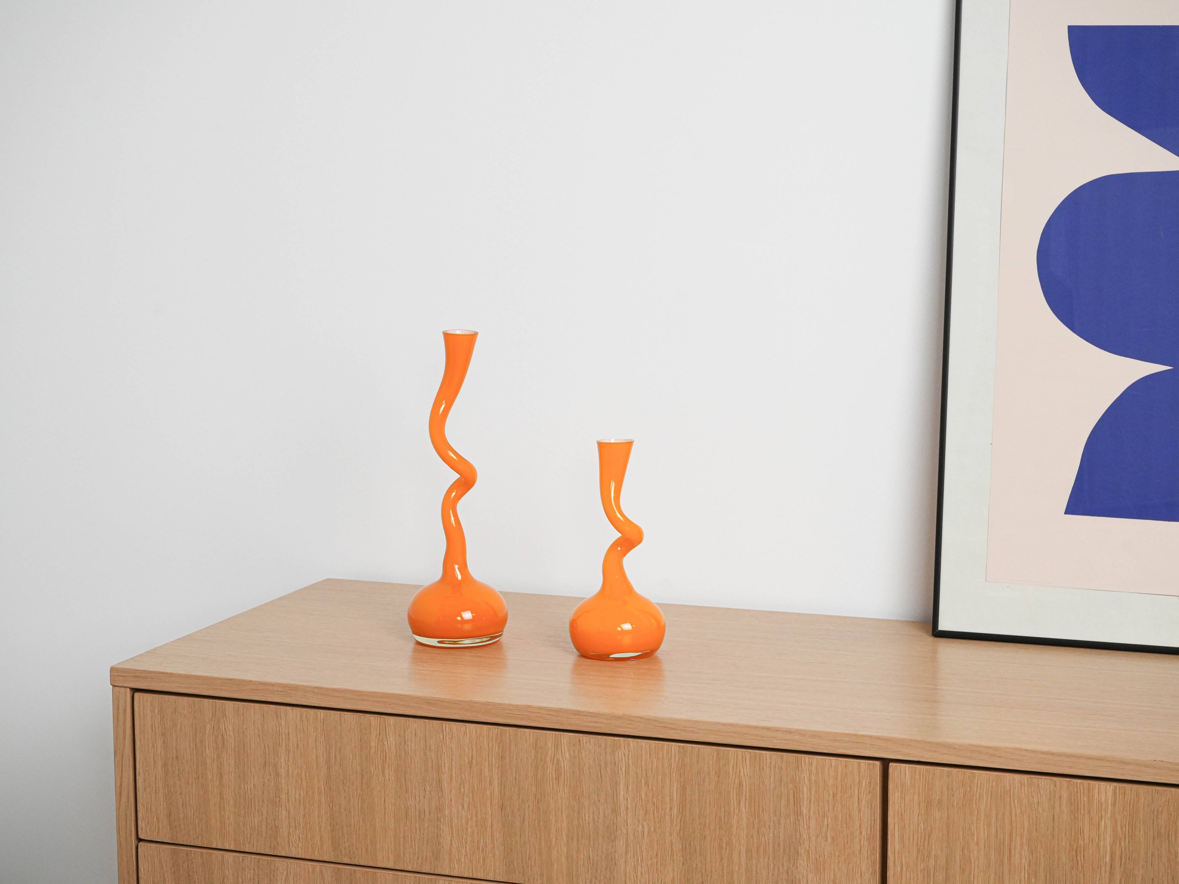 Orange vase, Swing Vase, Danish design, manufactured by Normann Copenhagen,