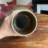 Grand vase en acier vert et doré
