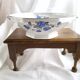 Old porcelain hollow dish of Limoges blue flowers