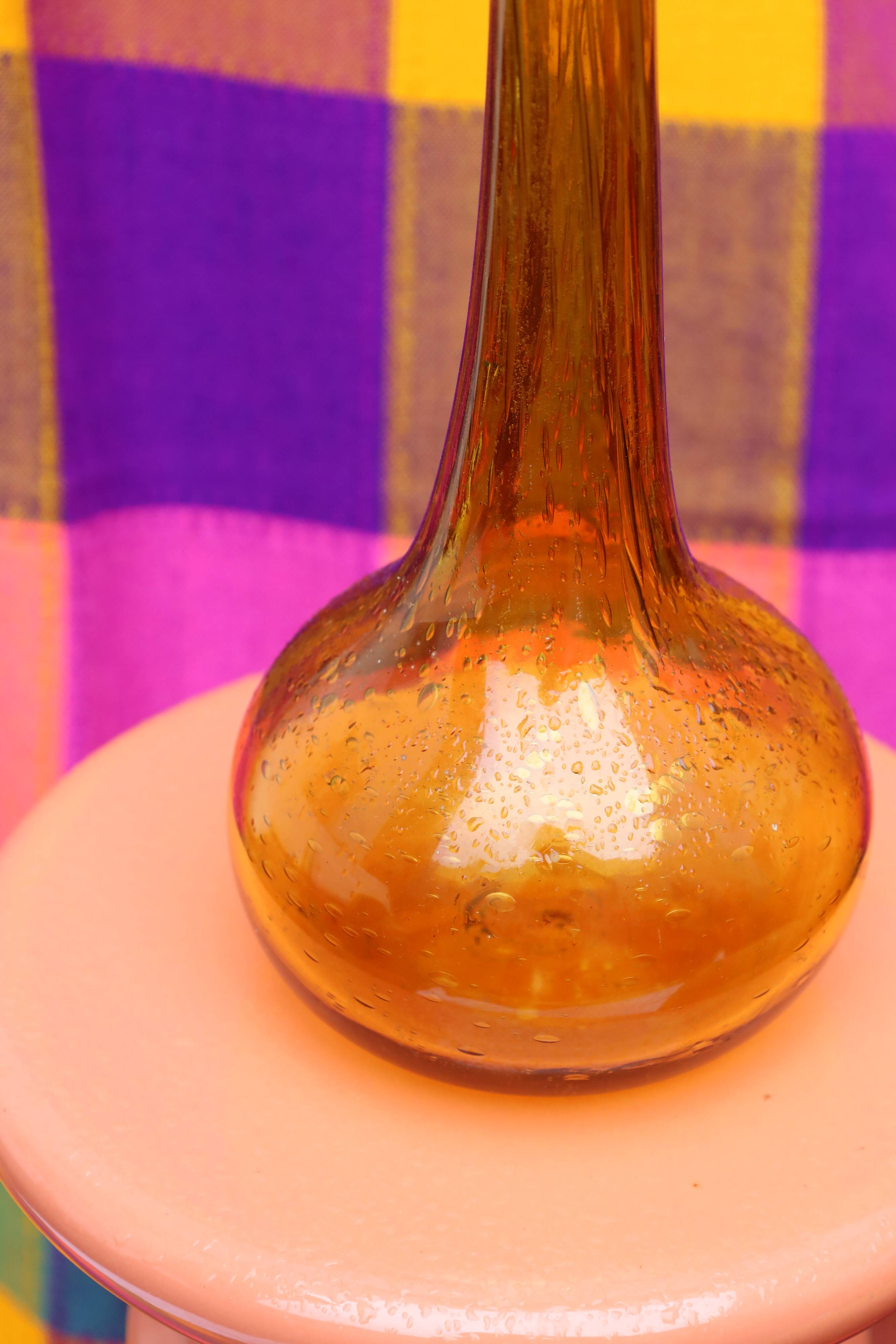 Biot bubble blown glass soliflore