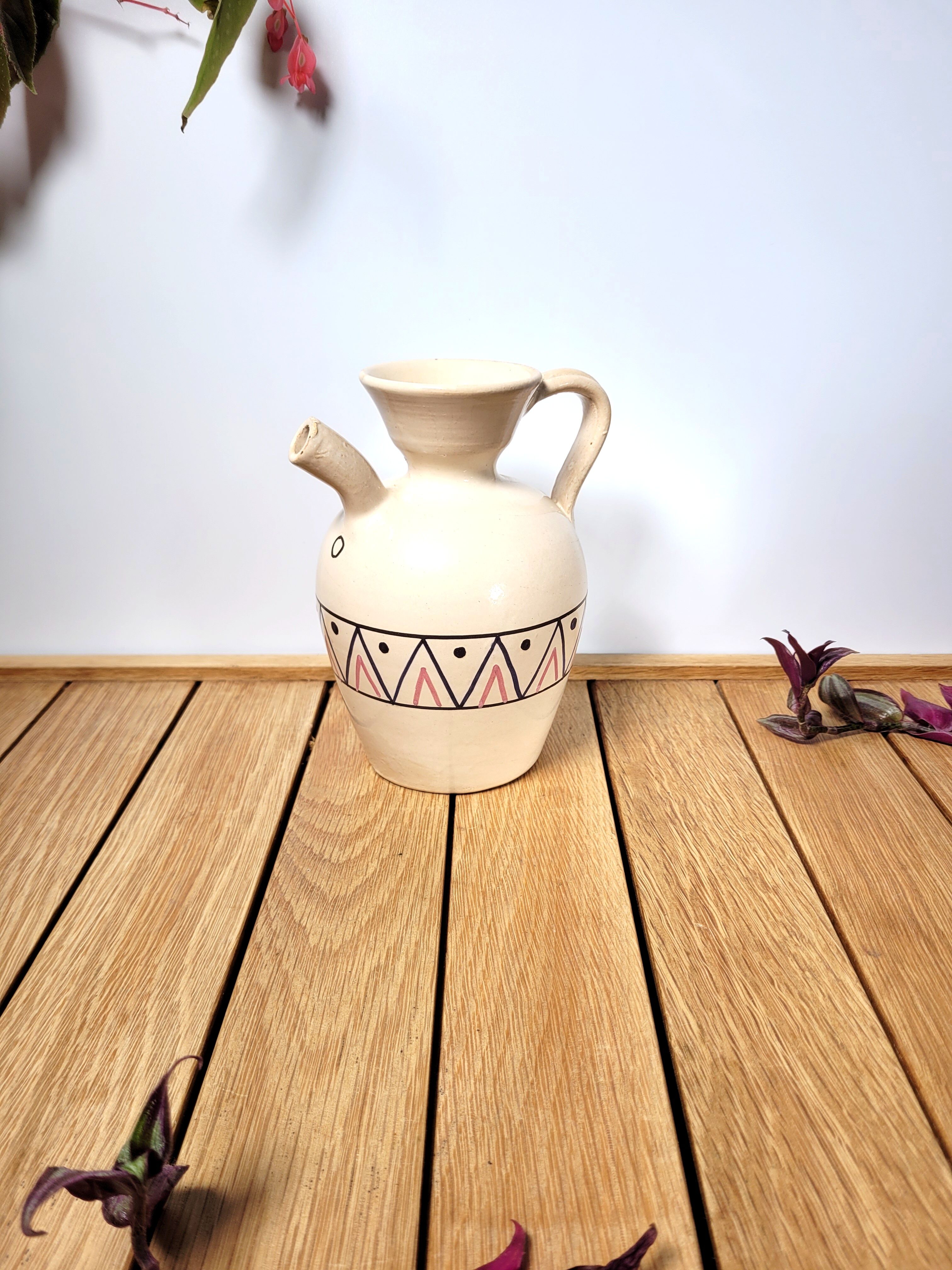 Ceramic pitcher decorated pottery