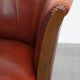 Red-brown cowhide leather office chair/side chair