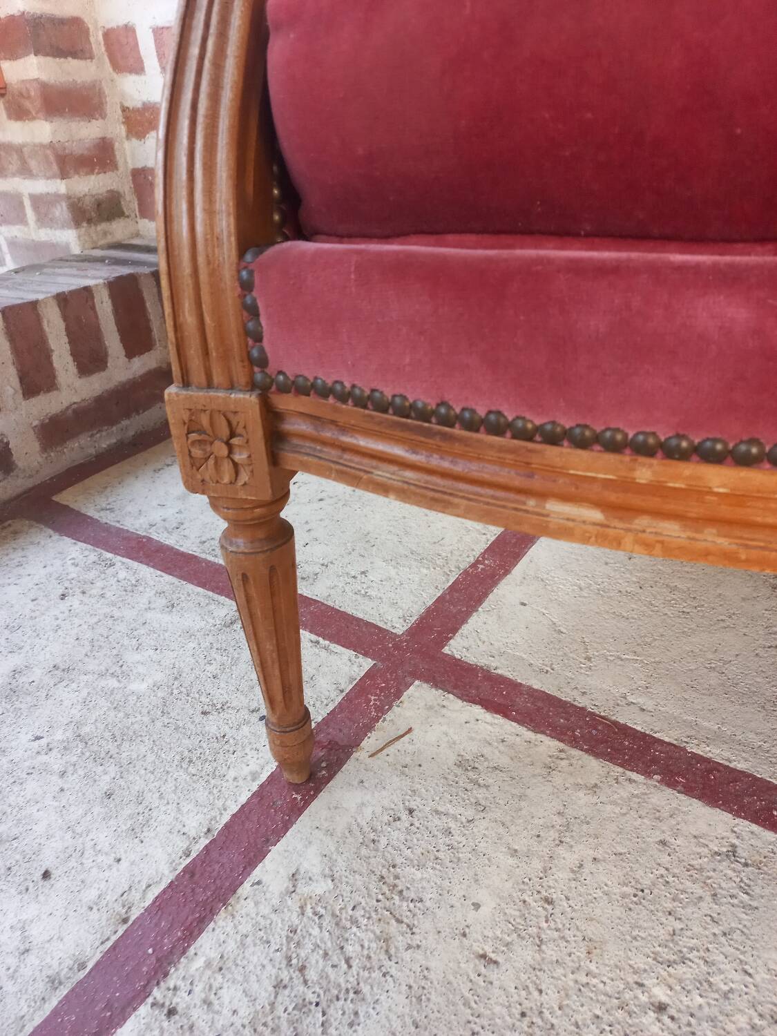 Louis XVI style bergère armchair
