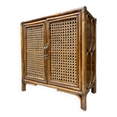 Meuble d'appoint en cannage et rotin