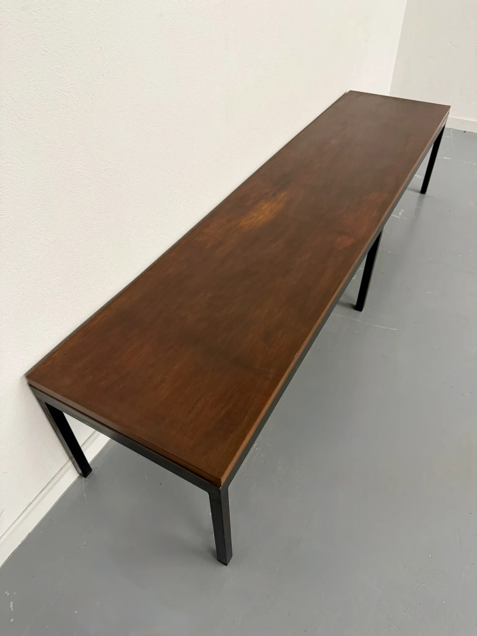 Large coffee table / modernist side table in wood and metal an60