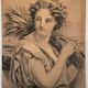 Portrait of a young girl with a bundle of wheat XX century