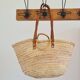Antique wooden wall coat rack with metal hooks L200