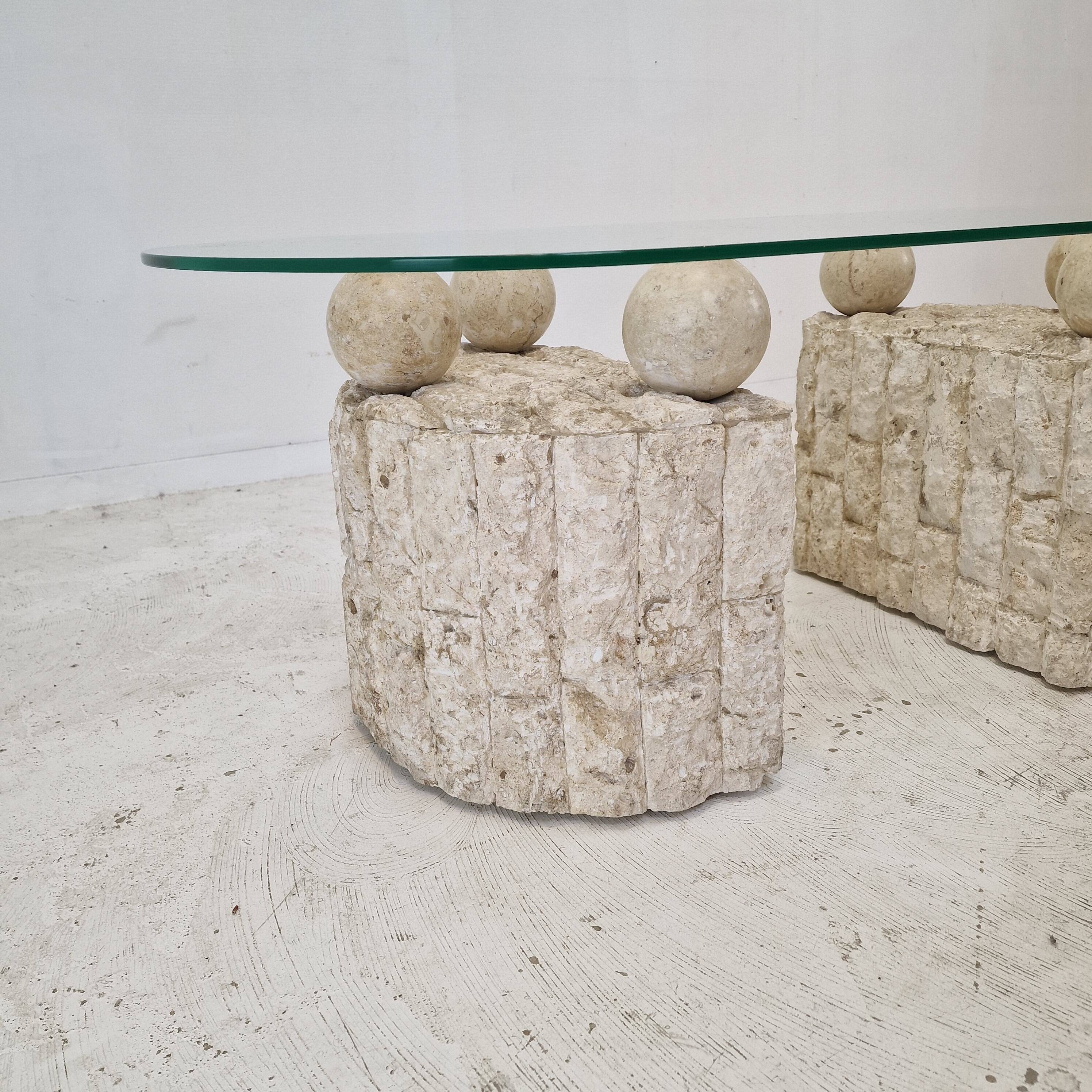 Magnussen Ponte Mactan Stone Coffee or Fossil Stone Table, 1980s