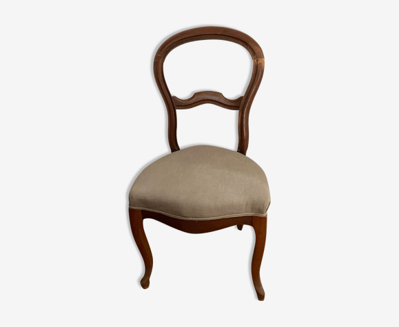 Chaise Louis Philippe tapissée Grise