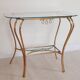 Console - table basse - laiton et verre - vintage.