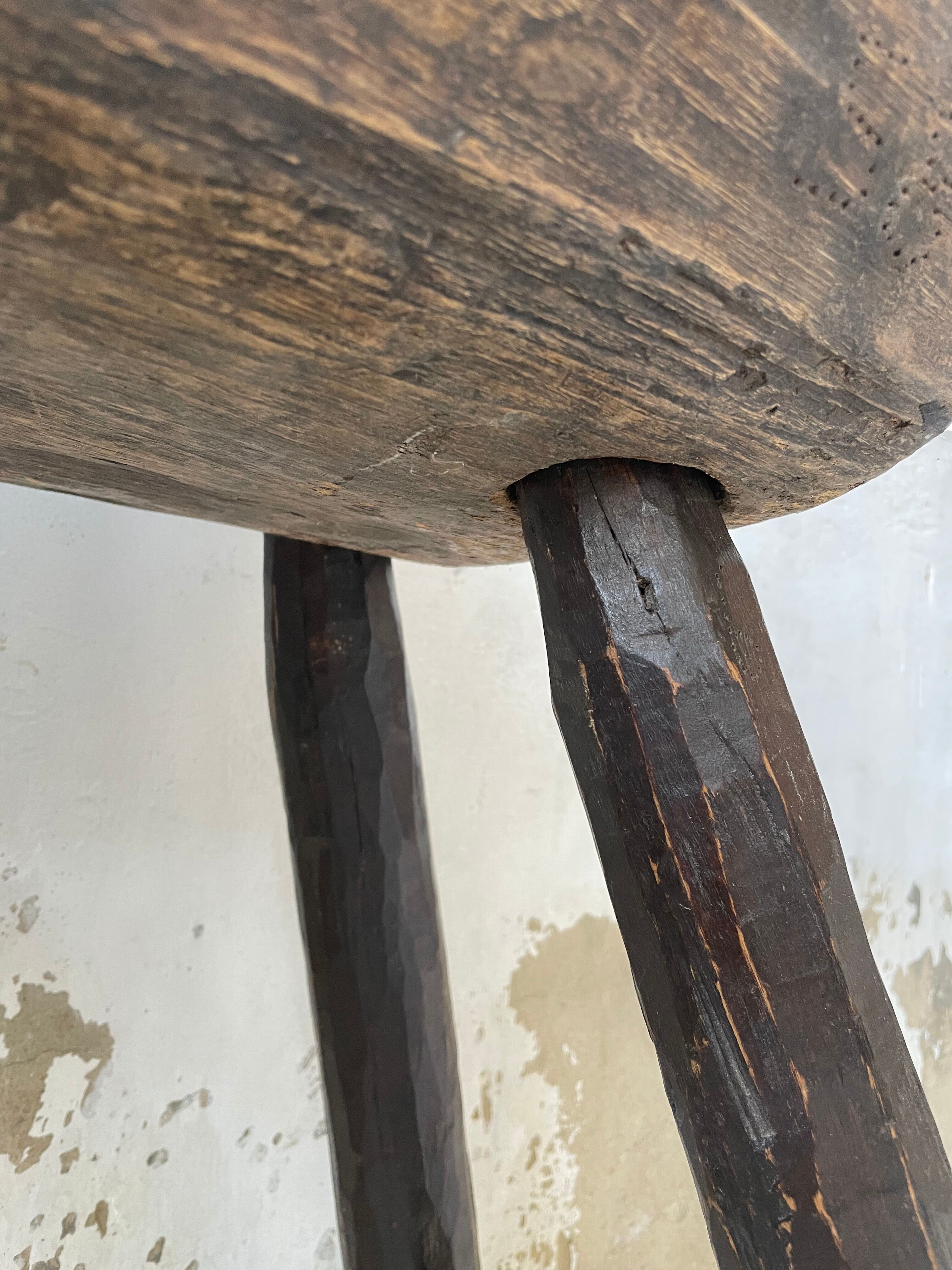 Brutalist solid wood console