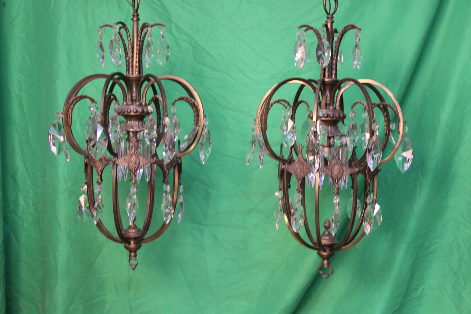 Par of Gilt bronze Chandelier C.1900 Italy