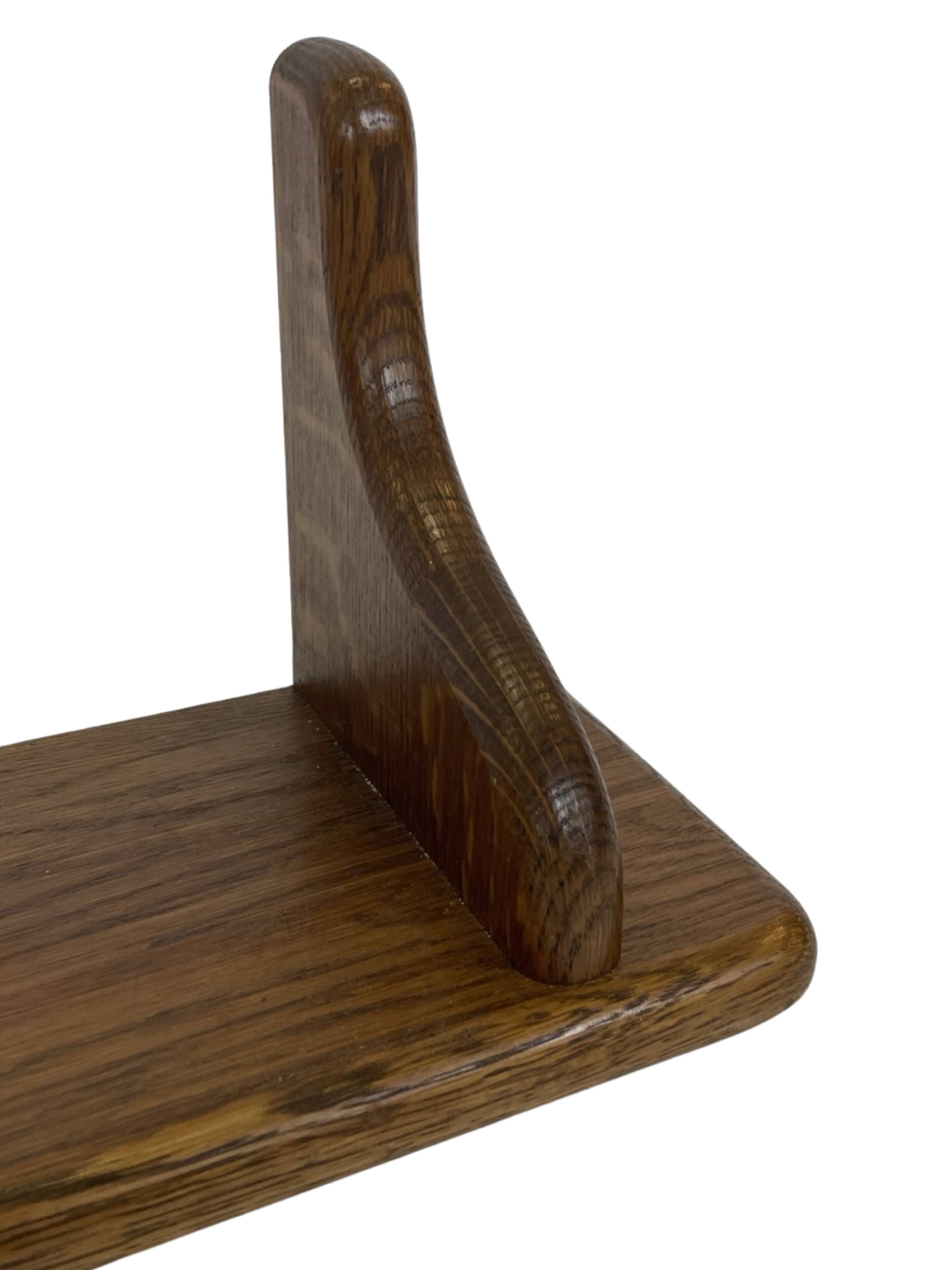 Vintage oak wall rack book shelf 1960s wood minimalist design