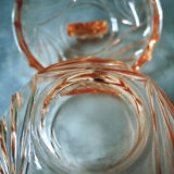 Pink glass art deco candy
