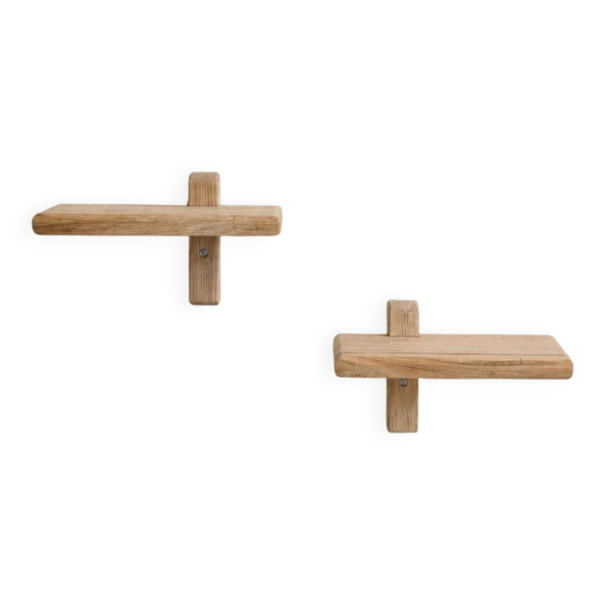 Pair of solid oak shelves