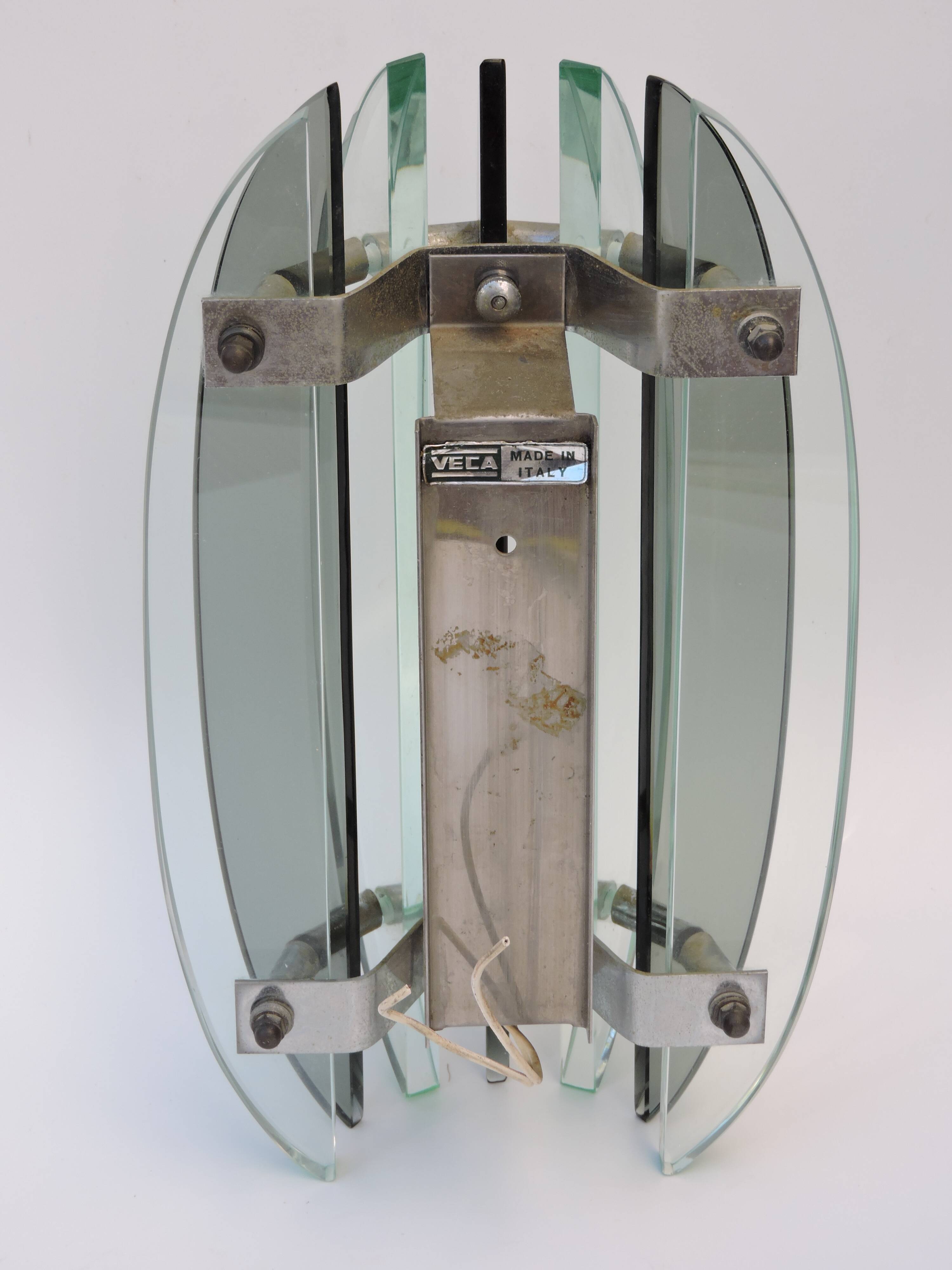 Vintage glass wall lamp from Veca Italy