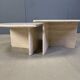 Paire de tables basses en travertin vintage ou tables d'appoint, années 1970