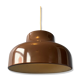 Vintage mid century pendant lamp in brown metal