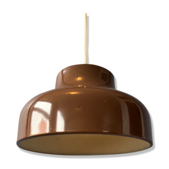 Vintage mid century pendant lamp in brown metal