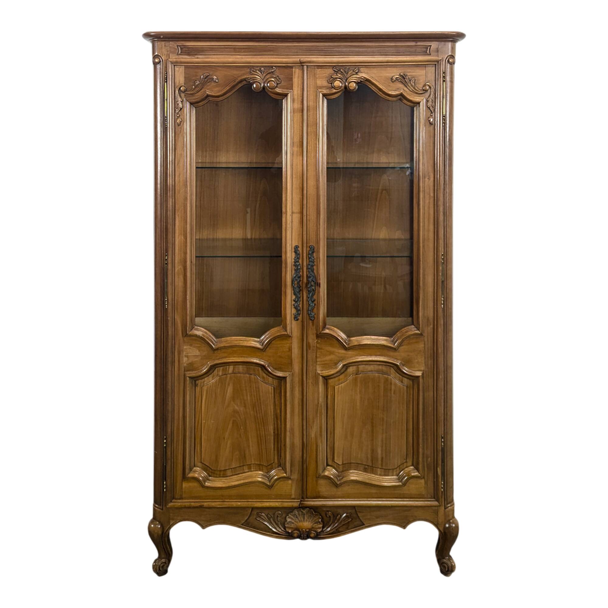 Louis XV style display cabinet in cherry wood