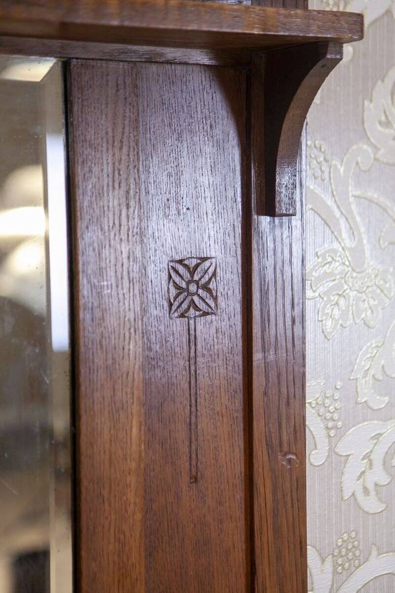 Art Nouveau Wall Mirror in Oak Frame, Early 20th Century