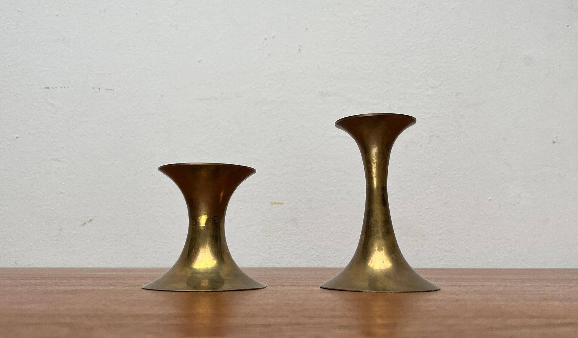 Mid-Century Brass Candleholders, 1960s, Set of 2