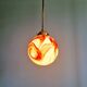 Art Deco pendant light in brass and veined opaline, 1920s-30s