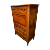 Louis XV style solid cherry wood secretary