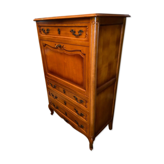 Louis XV style solid cherry wood secretary