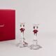 Baccarat - Candlestick (2) - Crystal, Glass - Harcourt candlestick Red