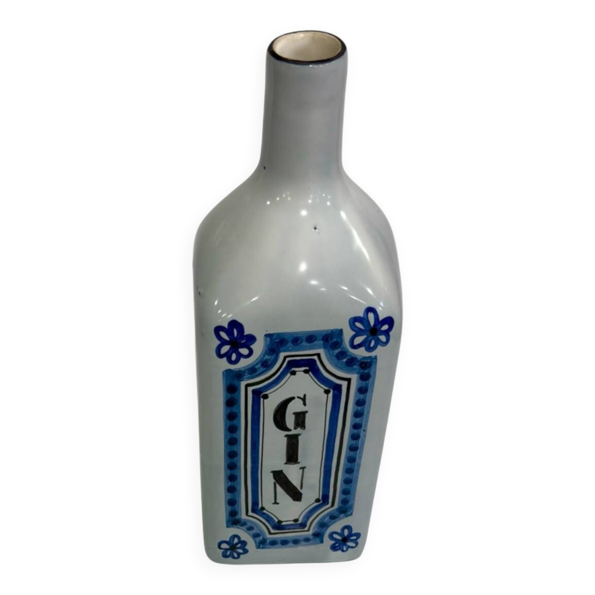 Sculpture in the shape of a Gin Bottle by Roger Capron, Vallauris.