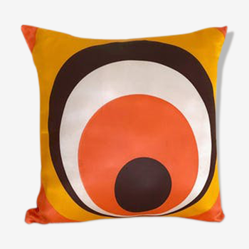 70's orange geometric cushion