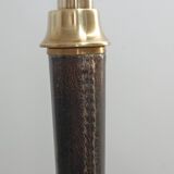 Leather-covered brass table lamp by Jacques Adnet 1950s