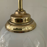 Vintage lamp from the 70s in brass and opaline