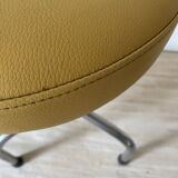 Vintage tripod stool in skai & chrome adjustable in height