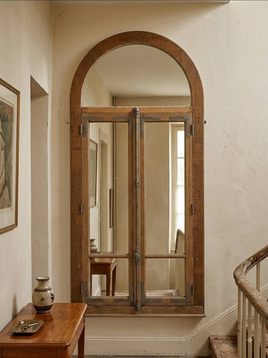 Old window in solid oak