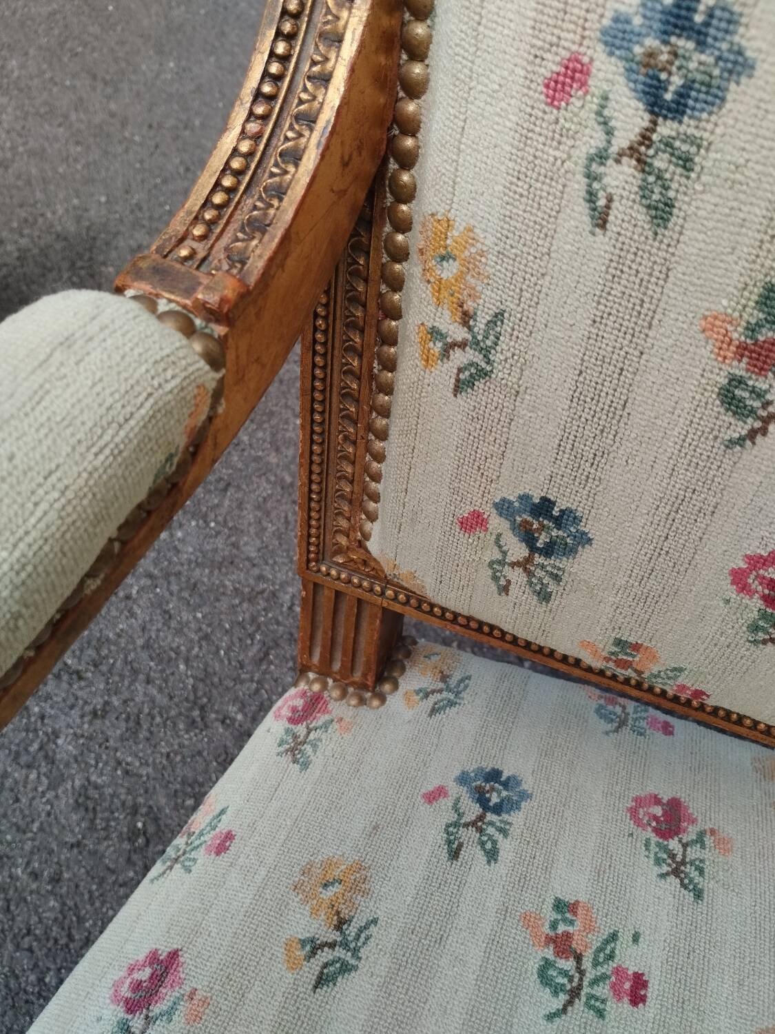 Pair of old Louis XVI style armchairs