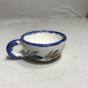 Série 4 tasses Quimper HB céramique + dessins peints vintage