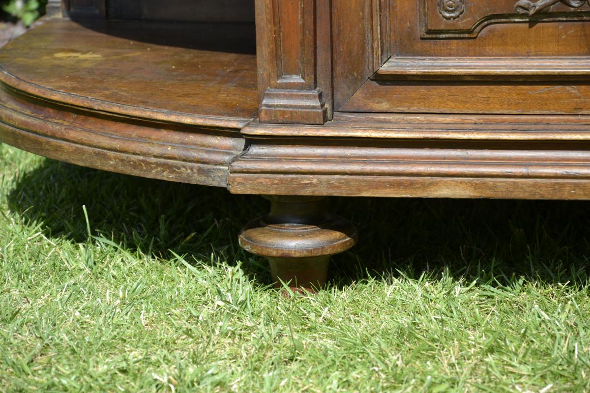 Buffet Sculpted in Walnut marble style Louis XVI