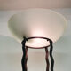 Italian floor light in iron, stone and glass
