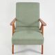 KOMPAS armchairs in light green mottled fabric