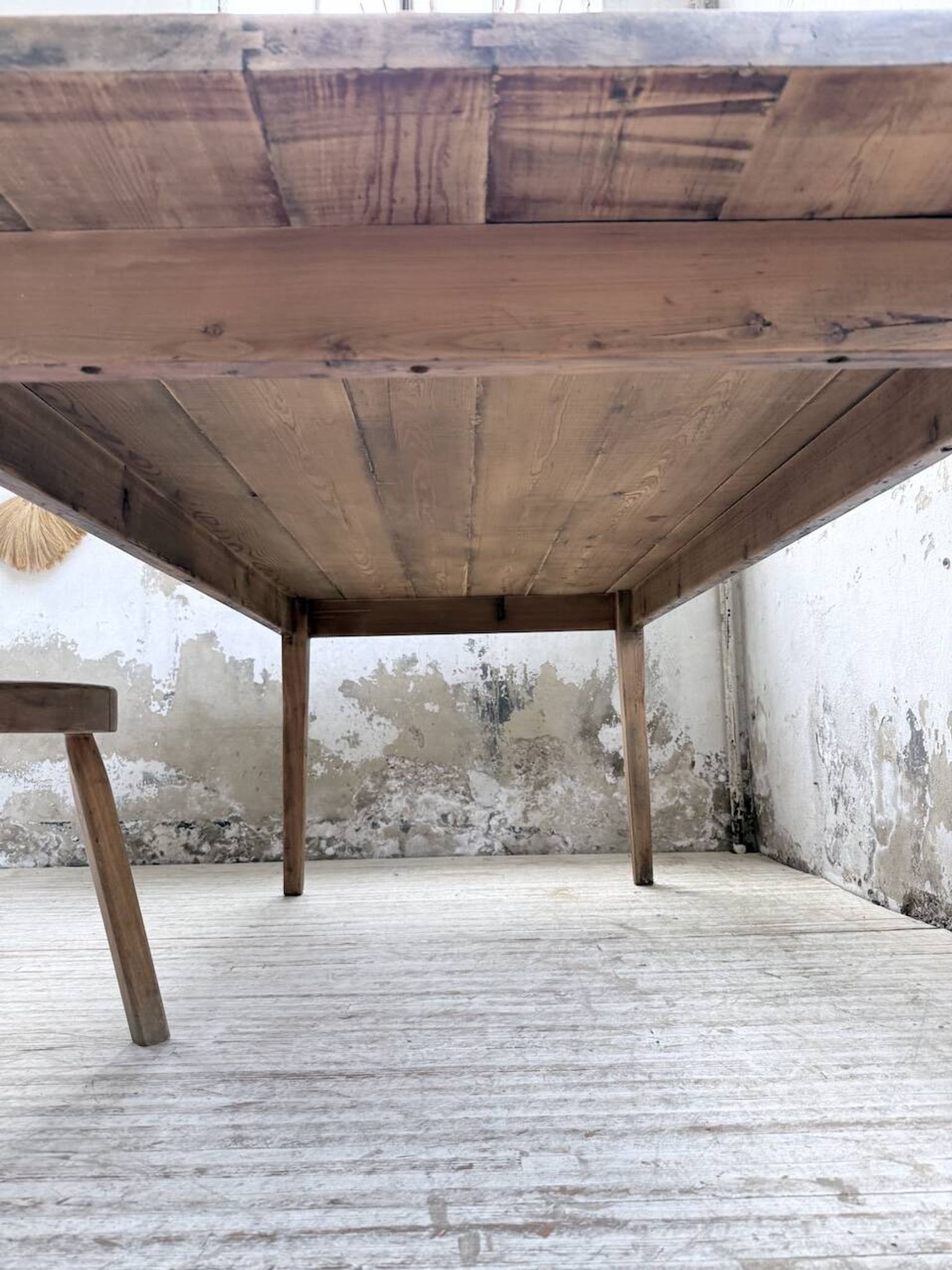 Farm table pitch pine 2 x 1 m from the 1950s