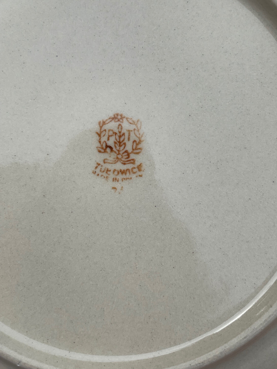 6 Hollow sandstone plates speckled Tulowice mid century XXe
