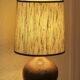 Stoneware lamp by Michel Dumont, green lampshade, 1970s