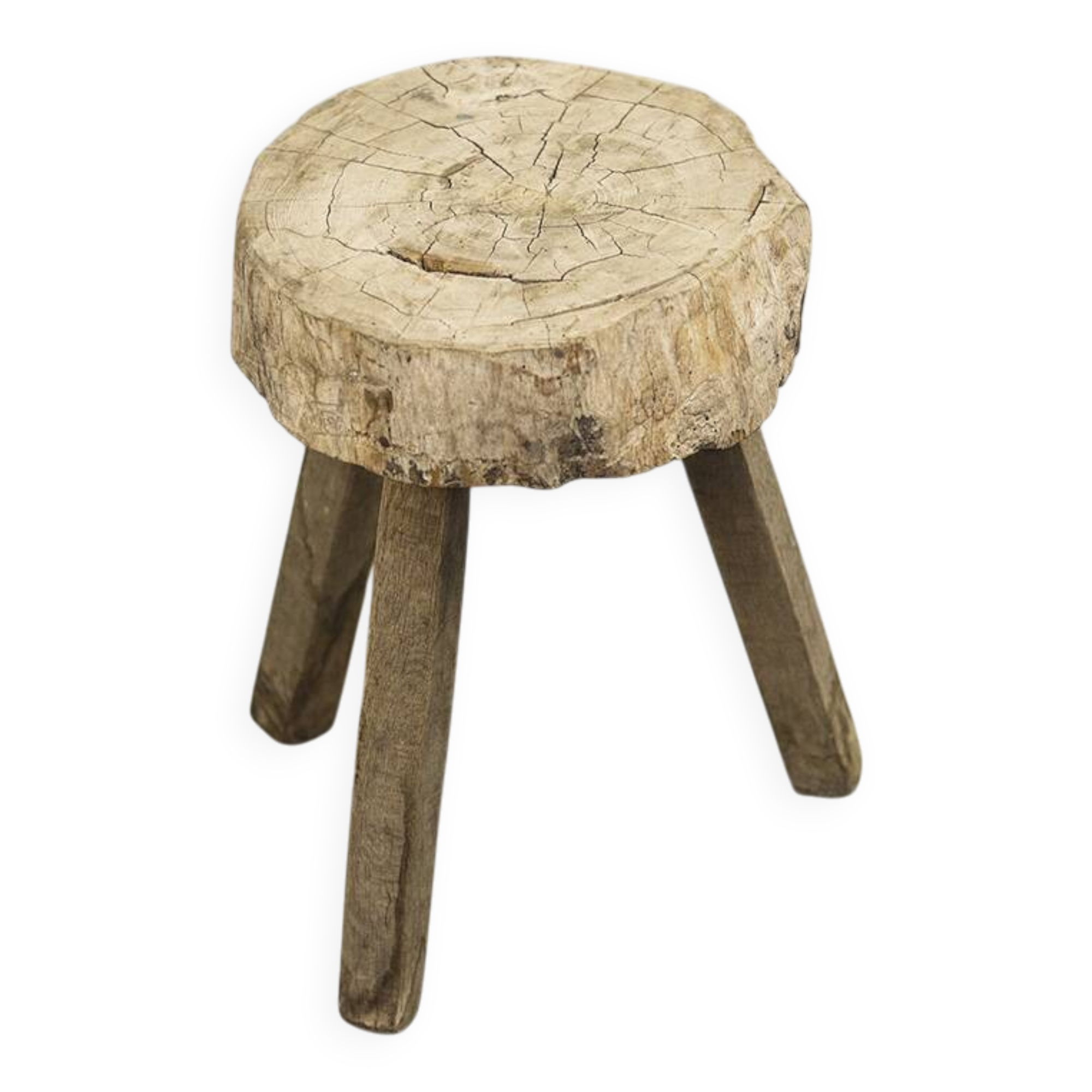 Old Antique Wabi Sabi Primitive pine stool