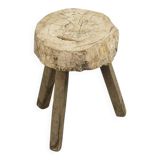 Old Antique Wabi Sabi Primitive pine stool