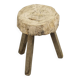 Old Antique Wabi Sabi Primitive pine stool